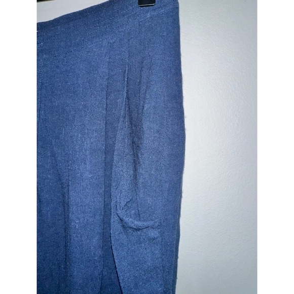 7115 by Szeki New York Blue Rayon Linen Blend High Waist Trousers Pants M - Picture 3 of 6